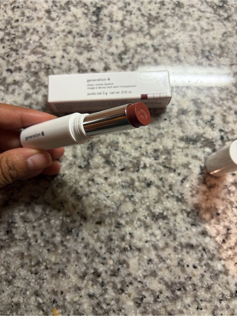 NIB - GLOSSIER Generation G Lipstick - Fuzz - soft rosy taupe